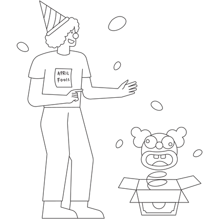 Clown in box  Illustration