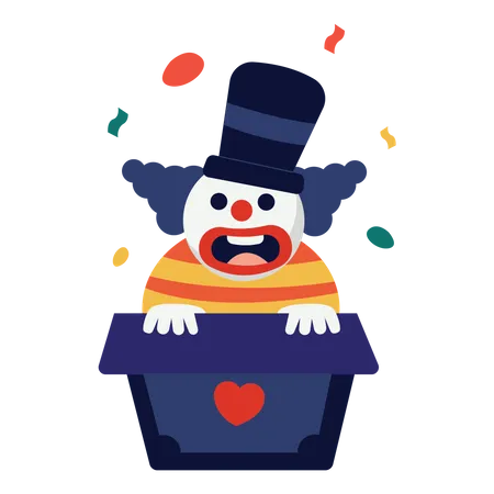 Clown in box  Illustration