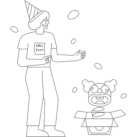 Clown in box  Illustration