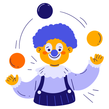 Clown juggling  Illustration