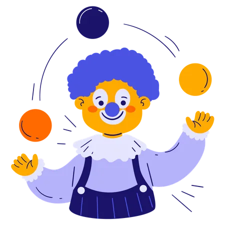 Clown juggling  Illustration