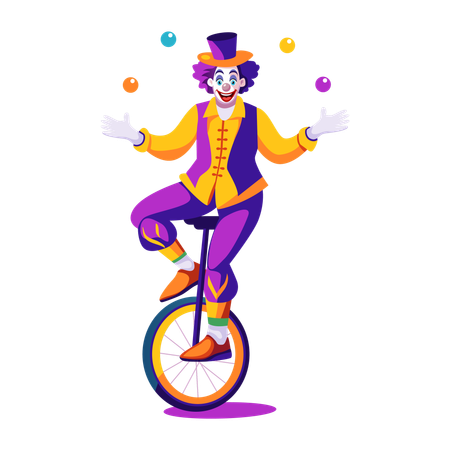 Clown juggling in circus  Illustration