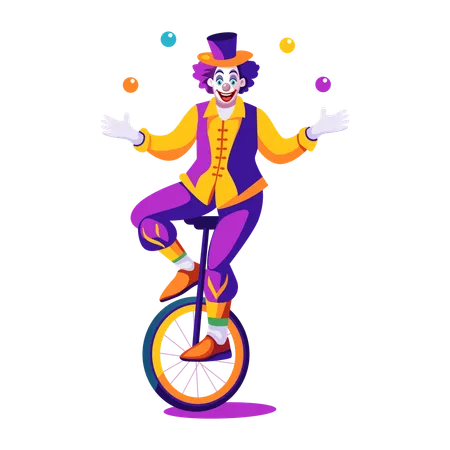 Clown juggling in circus  Illustration