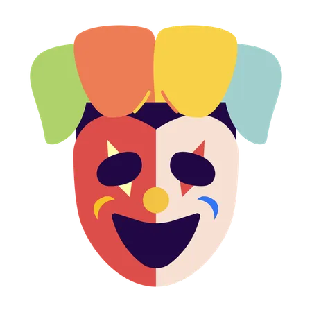 Clown Mask Illustration Illustration