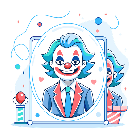 Clown Mirror  Illustration