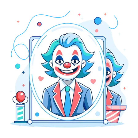 Clown Mirror  Illustration