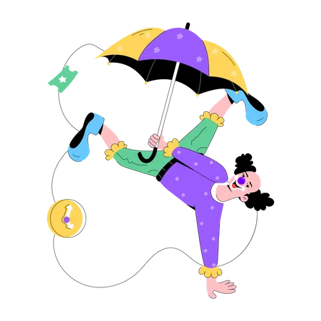 Parapluie de clown  Illustration