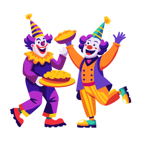 Clown performing funny performance  Illustration