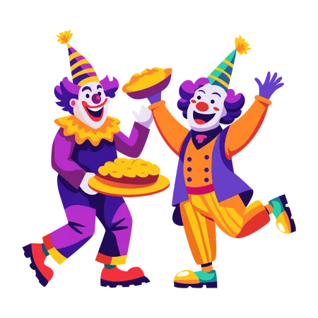 Clown performing funny performance  Illustration