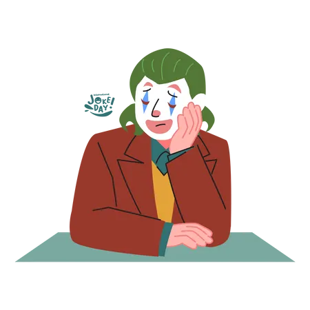 Clown Sad Expression Illustration