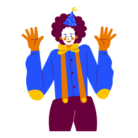 Clown show at birthday party  Illustration