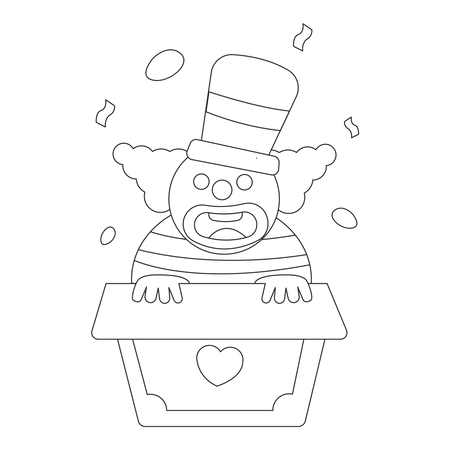 Clown with April Fool prank box  Illustration