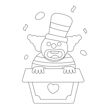 Clown with April Fool prank box  Illustration