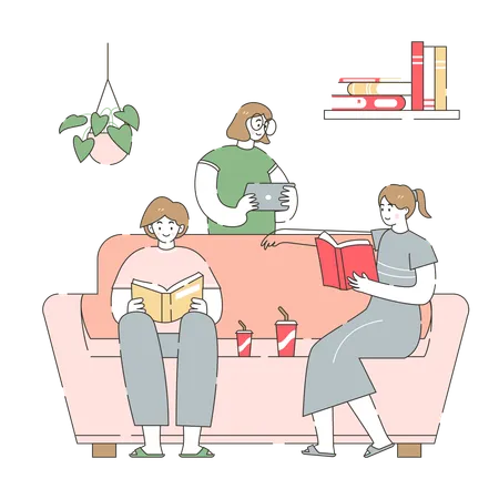 Club de lectura para mamás en línea  Ilustración