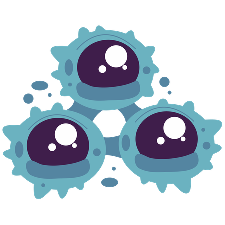 Cluster do vírus triplo do globo ocular  Ilustração