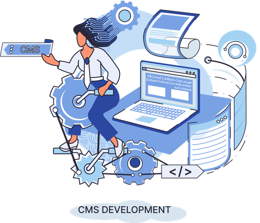 CMS-Entwicklungssoftware  Illustration