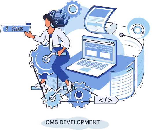 CMS-Entwicklungssoftware  Illustration