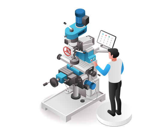 Cnc Machine Operator  Illustration