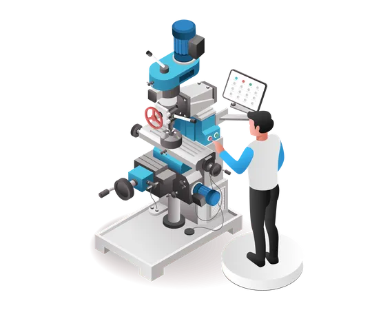 Cnc Machine Operator  Illustration