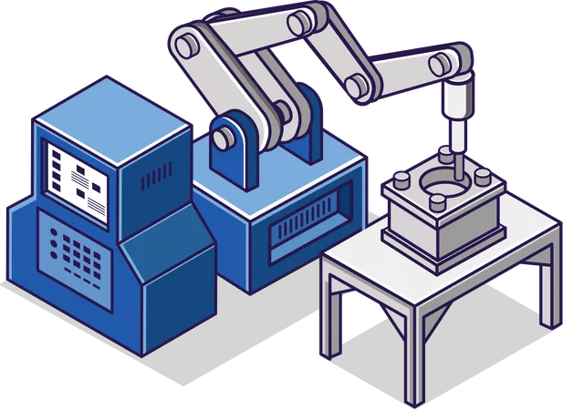 CNC machining industry Illustration