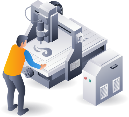 CNC plasma cutting machine  Illustration