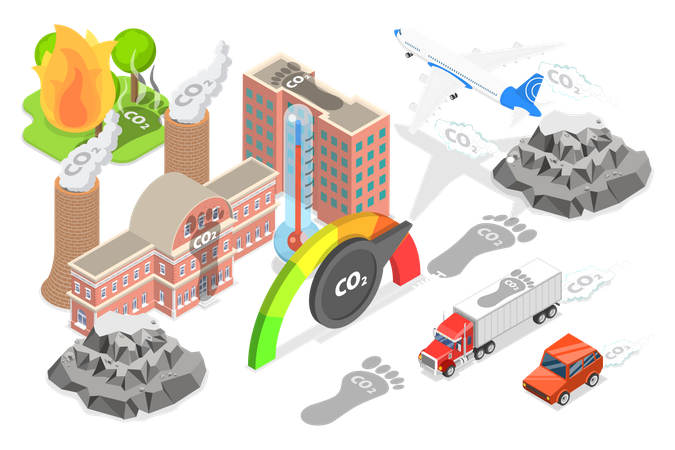 Co 2 Emission  Illustration