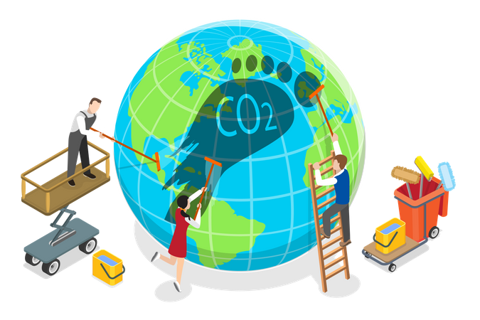 Co 2 Footprint Reduction  Illustration