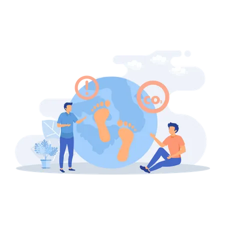 Co2 emission and climate impact  Illustration