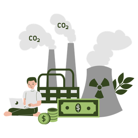CO2 Emissions Sustainability  Illustration
