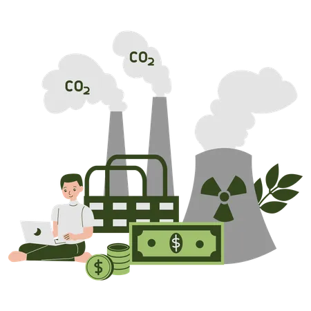 CO2 Emissions Sustainability  Illustration