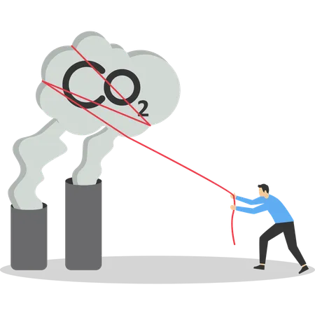 Reduzieren Sie den CO2-Fußabdruck, verringern Sie Emissionen und Umweltverschmutzung  Illustration