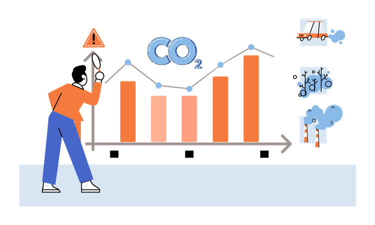 CO2 in atmosphere Illustration