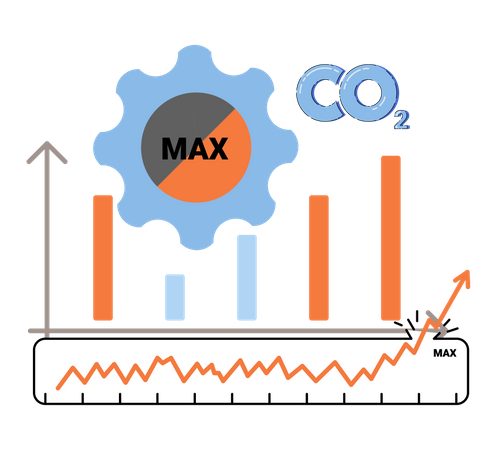 CO2 in atmosphere  Illustration