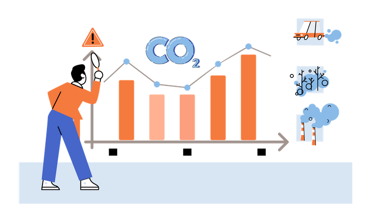 CO2 in atmosphere  Illustration