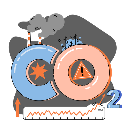 CO2 in atmosphere  Illustration