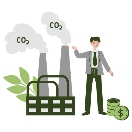 CO2 Management Sustainability  Illustration
