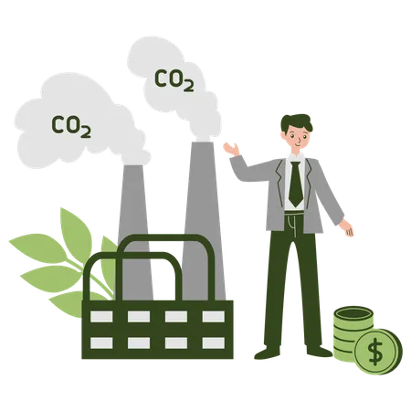 CO2 Management Sustainability  Illustration