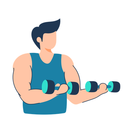 Coach does dumbbell exercise  Illustration