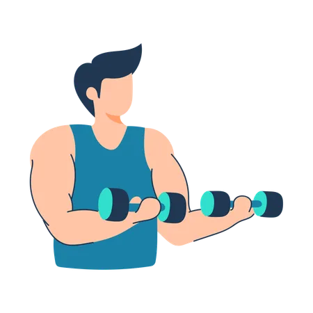 Coach does dumbbell exercise  Illustration