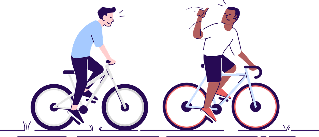 Coach supporting cyclist  Illustration