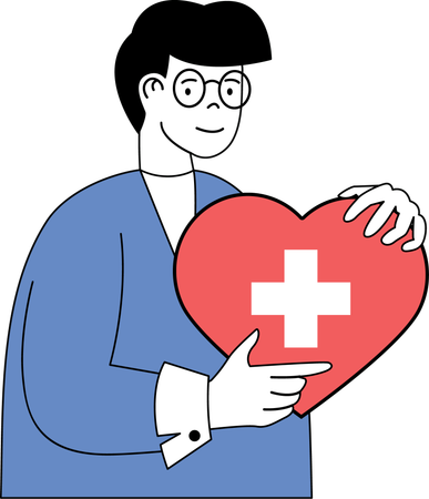 Coach takes care of heart  Illustration