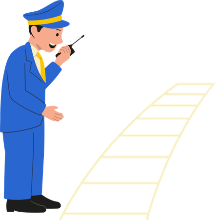 Coach talks on walkie talkie  Illustration