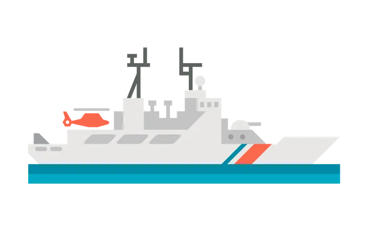 Coast Guard Ship Illustration