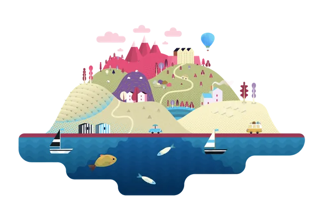 Coastal area Illustration