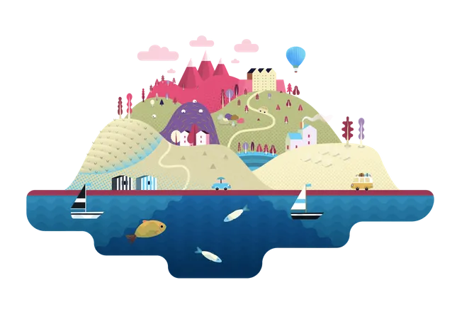 Coastal area  Illustration