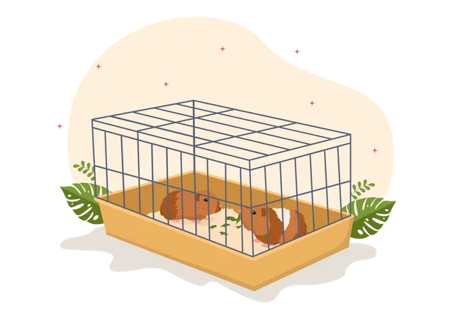 Conejillo De Indias Mascotas Hamsters Razas De Animales Adecuadas Para Carteles O Tarjetas De Felicitacion En Plantillas Dibujadas A Mano De Dibujos Animados Lindos Planos Ilustracion Ilustración