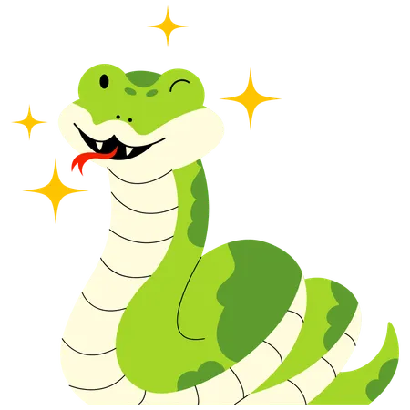 Cobra feliz  Ilustração