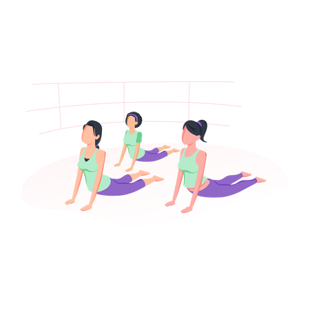 Cobra pose in group  Illustration