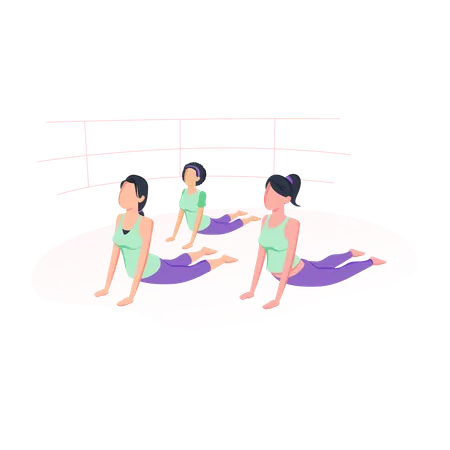 Cobra pose in group  Illustration