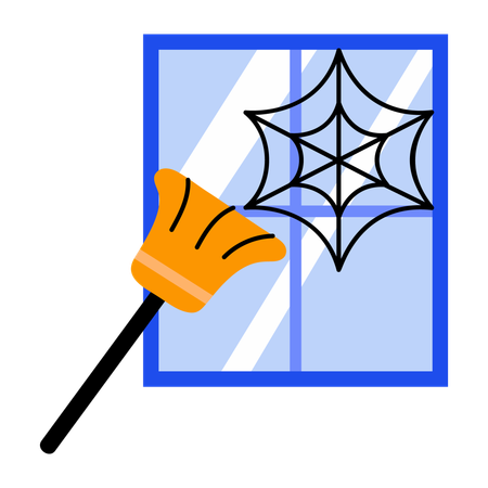 Cobweb Cleaning  Illustration